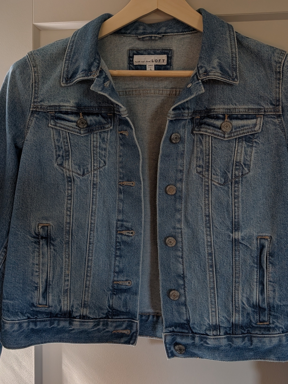LOFT Light Blue Washed Denim Jean Jacket